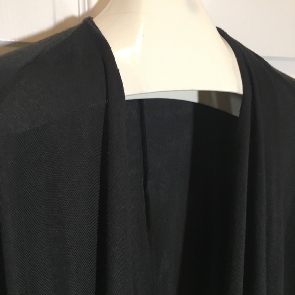 Black Sweater Cardigan (Poncho) One Size 44” X 56” - Picture 3 of 5